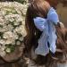 Aneneiceera Vintage Silk Bow Hair Clip Silk Chiffon Bowknot Hair Bow Clip Blue Tulle Bow Hair Barrette Chiffon Long Tail Bow Clips Long Bow Tail Headpieces Decorative Hair Accessories for Women Girls