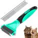Cat Brush Dog Grooming Brush Rabbit Comb for shedding LIUCOLI Professional Pet Hair Remover Rake - Eliminates Tangles Knots for Long/Short Hair Removes Dead Undercoat and Loose Hairs Green Green+Black