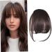 Clip in Bangs for Women 9.8" Fake Hair Natural Clip on Bangs Dark Brown Air Bangs Hair Clip with Temples & Invisible Breathable Net Curlable Cuttable Fake Bangs - Buy Online on GoSupps.com