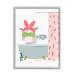 Stupell Industries Children's Farm Cow Bath Tub Bunny Slippers Bathroom Grey Framed Wall Art  White