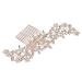 Elegant Rhinestone Bridal Hair Clip Sparkle Crystal Hairpin for Wedding Bridal Flower Leaf Design Hair Accessories for Women Girls (Rose Gold)