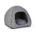 Hioph Guinea Pig Bed House Cozy Hamster Rabbit Bed with Removable Pad Warm Sleeping House Samll Animal Hideout for Guinea Pig Hamster Rabbit Hedgehog Chinchilla(Gray Star Pattern)