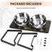 Siooko Elevated Dog Bowls Wood Raised Stand with 2 Stainless Steel Bowls | Non-Slip Feet | 7.7 Tall | 58 oz Capacity - Buy Online on GoSupps.com