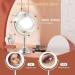 Mirrormore 8.5 Large Vanity Mirror with 40 Dimmable LED Lights, 1X/10X Magnification, 3 Light Colors, Senior Pearl Nickel Finish - 360 Rotation, Power Saving Supply - Buy Online on GoSupps.com
