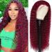VCkiss Burgundy Lace Front Wigs Human Hair Deep Wave Wig 99j 13x4 HD Lace Frontal Wigs for Black Women Human Hair 160% Density Wet and Wave Red Colored Curly Wigs Glueless Wigs Human Hair Pre Plucked Brazilian Virgin Hai...