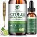 Citrus Bergamot + Soursop Liquid Drops with Garlic Olive Leaf Vitamin C D3 Black Pepper for Enhanced Absorption Herbal Wellness Supplement for Cholesterol Heart Digestive & Immune 2 Fl Oz