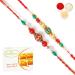 Ghasitaram Gifts Rakhi for Brother Rakhis Online - Set of 2 268 270 Fancy Rakhis with 200 GMS of Besan Barfi