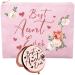 HnoonZ Best Aunt Ever Gifts Aunt Gifts from Niece Birthday Gifts for Aunt Aunt Gift Auntie Gifts Aunt Bday Gift from Niece Gifts for Aunt Aunt Cosmetic Bag Best Aunt Makeup Bag Aunt Compact Mirror