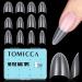 TOMICCA Short Almond Nail Tips 360pcs Full Matte Half Cover Nails for Acrylic Nails Soft Gel False Nails Fake Nail Tips for Nail Extension Art Home DIY Nail Salon 12Sizes with box 360-Short Almond Nail Tips