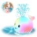 AURUZA Baby Bath Toys Spray Swimming Pool Toy Baby Light Up Bath Tub Toys Waterproof Design Fun Bath Toys Smooth Body Safety Baby Toys for 0-6 Months 1 2 3 5 Years(White) (WJ01176-05) Light Toy