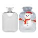 Mnsruu Christmas Hot Water Bottle with Lid 2L Snowman Hot Water Bottle Great Gift for Women Kids Christmas