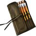 KAZETEC Brush Pouch Roll Up Canvas Paint Brush Holder 22 Slot Pocket Carry Bag Protect Artist Acrylic Oil Watercolor Brushes paint brush holder Classroom Pencil Storage Outdoor Cutlery Storage
