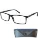 Mini Glasses Stable Reading Glasses Rectangular Free Case Plastic Frame Reading Aid for Men and Women Black 2.0 Diopters