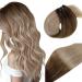 Vivien treat real hair extensions remy real hair excessions balayage dark brown ombre to honeyblond mixed platinum blonde extensions tresse real hair 35cm 80g #4/10 14 zo11 2-1 dresses #4/14/60