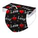 Disposable Face Bandana Valentine's Day Face Bandana Heart Shaped Design 3Ply Breathable Anti-Dust Facial Pro-tection 20PCS 1117-1