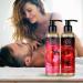 Sensual Massage Oil Set 2x200ml - Strawberry & Cherry - Edible Kissable Body Massage Oil with Almond & Grape Seed Oil for Couples - Buy Online on GoSupps.com