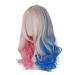 FVCENT 26 Inches Long Loose Curly Mixed Color Women Cosplay Carnival Wig Harley Quinn cos (mix)