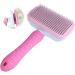 NATRUTH Self Cleaning Slicker Brush for Dogs and Cats Pet Grooming Tool Removes Undercoat Shedding Mats and Tangled Hair Dander Dirt Massages Particle Improves Circulation (pink) Original Pink