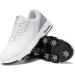 Fenlern Men's Golf Shoes - Non-Slip Waterproof Air Cushion Sneakers in White Grey | Size 42 EU - Ideal for International Shipping - Buy Online on GoSupps.com
