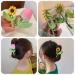 Big Hair Claw Clip  Nonslip Large Claw Hair Clamps Sunflower Tulip Style Hairpin Strong Hold Jaw Clips for Women Girls 2Pcs