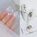 30Pcs 3D Flower Nail Charms with Pearls & Crystals - Nail Art Decorations for Women DIY (White) - Buy Online on GoSupps.com