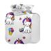 Unicorns Hot Water Bottle with Cover 1L Small Hot Water Bag for Pain Relief Back Pain Hot and Cold Therapy BPA Free