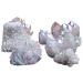 Crystals and Stones Minerals Rough Natural Electroplated White Crystal Stone Cluster for Home Office Decoration QINTINYIN 200-250g White