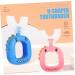 Minkissy 4-Piece U-Shaped Silicone Toothbrush Set for Kids Portable Cleaning Tools with Fun Caricature Design | Perfect Children's Oral Care Accessories - Buy Online on GoSupps.com