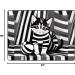 Black and White Striped Kitten Flannel Non-Slip Floor Mat - 63x48 Inches Comfortable & Lint-Free Perfect for Home & Office - Shop Internationally - Buy Online on GoSupps.com