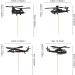 Ercadio 24 Pack Helicopter Cupcake Toppers Black Glitter Aircraft Cupcake Picks Plane Cupcake Toppers for Airplane Theme Party Birthday Baby Shower Cake Decor Supplies C-black 2 - Buy Online on GoSupps.com