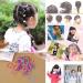 Coobbar 100pcs Women Elastic Hair Ties Band Ropes Ponytail Holder - Dark Blue - Buy Online on GoSupps.com