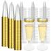 FVIEXE 100 Pack Plastic Champagne Flutes 5 Oz Disposable Champagne Glasses Gold Rim Wine Champagne Flute Glasses Clear Plastic Toasting Glass Mimosa Cocktail Cups for Bar Parties Wedding (160ml)