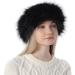 Dawfold Women's Faux Fur Cossack Hat - Fluffy & Warm Winter Ski Cap in Black - Buy Online on GoSupps.com