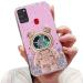 Tivenfezk Nadoli for Samsung Galaxy A21S Treibsand B r Astronaut Hidden Stand Shell caricature glitter astronaut stand soft silicone bling cell phone case transparent protective cover samsung galaxy a21s pink