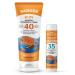 Badger Kids Mineral Sunscreen Combo  SPF 40 Cream and SPF 35 Face Stick  Reef Safe Broad Spectrum Water Resistant with Zinc Oxide  Tangerine and Vanilla