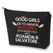 G2tup the vampire inspired ds fans cosmetic bag bad girls go to mystic-fall with tvd tv show series gift ds black make-up bag