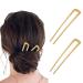 2Pcs Gold U-Shaped Hair Pins Set - Stylish & Durable Vintage Hair Sticks for Elegant Hairstyles - Secure & Easy to Use - Ideal for Fine or Thick Hair - Buy Online on GoSupps.com