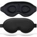 3D sleep mask for men women light -blocking eye mask night mask soft comfortable sleeping goggles with nose pads and adjustable straps sleeping mask travel yoga meditation (black)