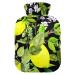 Hot water bottles with cover lemon fruits citrus branches hot water bag for pain relief warming hands hot pack 2 liters