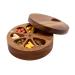 Medicine Organizer Wood Daily Weekly Travel Pill Organizer and Pill Holder Vitamin Medicine Pill Organizer Case Box Pill Box Day Improved Design with Days of The Week and Solid Wood Lid Dark Wood