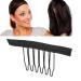 100 Stainless Steel Wigskamm Clips - 6 Teeth Hair Extensions Black Clip with Cloth for Hair Parts Cap - Buy Online on GoSupps.com