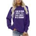 Ganfancp Women's Winter Crewneck Sweatshirts Lightweight Comfy Loose Pullover Fashion Letter Print Long Sleeve Blouse Tops Purple Merry Christmas 66 XX-Large