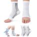 Functionalsocks - Functional Socks for Neuropathy Soothe Compression Socks Ankle Compression Sleeve Ankle Brace Socks Ankle brace Socks Neuropathy Socks for Women and Men White (L/XL)