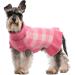 IECOii Dog Jumper Knitted Dog Jumpers for Puppy Small Medium Dogs Girl Warm Dog Jumper Dress Turtleneck Christmas Plaid Small Dog Sweater Fall Winter Dog Clothes for Chihuahua Dachshund French Bulldog Large Pink