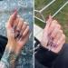 IMSOHOT Long Gothic Stiletto Press-On Nails - Black Red Ombre Glossy False Nails with Metal Cross Charms | 24PCS Reusable Almond Acrylic Full Cover - Buy Online on GoSupps.com