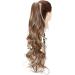S-noilite Curly Wavy Ponytail Extension | Clip in Synthetic Hairpiece 24 155g | Light Brown & Ash Blonde - Buy Online on GoSupps.com