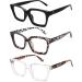 AMOMOMA Retro Spring Hinge Blue Light Blocking Reading Glasses - Unisex Square Frames (2.0x) - Black/Grey Tortoise/Crystal - AM6015 - Buy Online on GoSupps.com