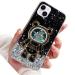 Rnrieyta Miagon B r Astronaut Cistress Glitzer for iPhone 15 cute girls thin crystal protective cover Treisand bling transparent case bumper with astronaut holder kickstand black iPhone 15 black
