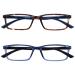 Opulize sea glasses Blue light filter narrow frame spring hinges improve the sleep computer glasses gaming reflective men B9 +0.00 diopters brown / blue