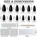 360pcs Glossy Black Almond Press on Nails - Medium Length Fake Acrylic Nails with Adhesive Tabs for Women & Girls - Buy Online on GoSupps.com